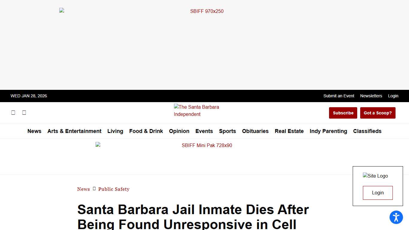 Santa Barbara Jail Inmate Dies After Being Found Unresponsive in Cell - The Santa Barbara Independent